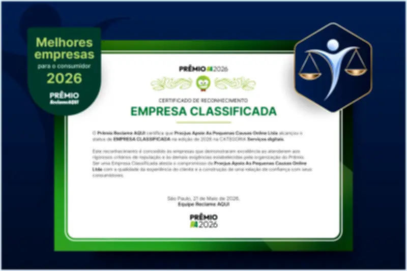 Procjus é classificada para o Prêmio Reclame AQUI 2026