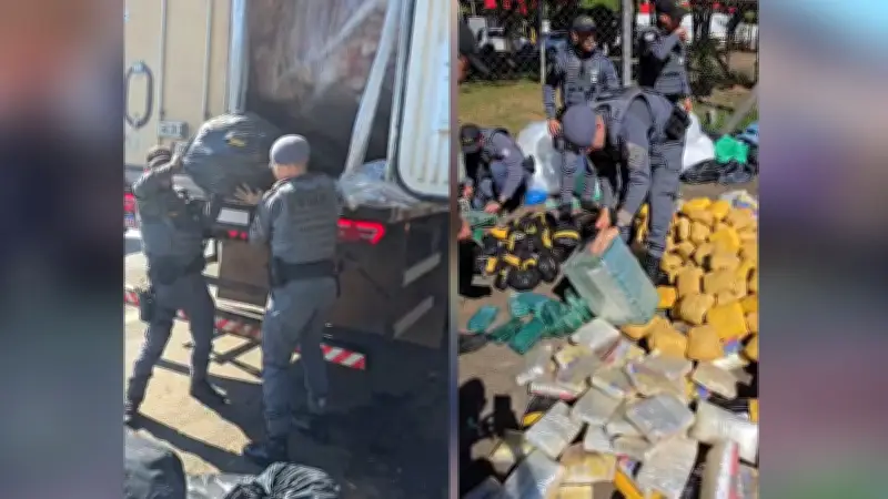 Quase 500 kg de drogas apreendidos em caminhão de carne na SP-310