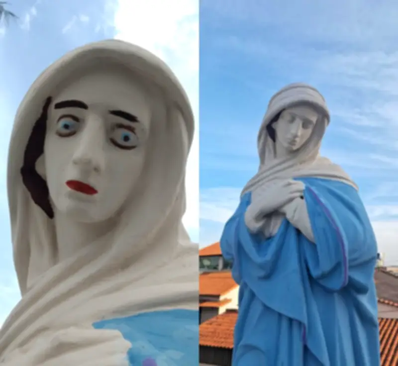 Restauração falha de imagens sacras vira piada em MG