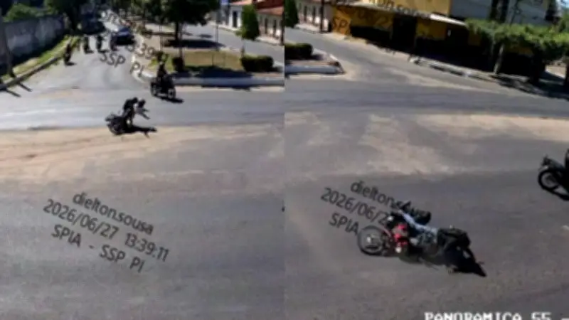 Suspeitos caem de moto roubada durante fuga e são presos em Teresina