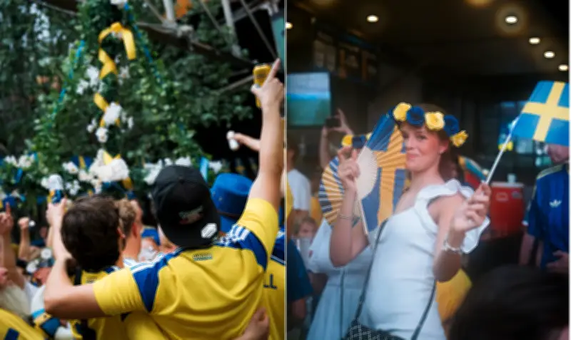 Torcida sueca transforma Houston em festa de Midsommar antes da Copa