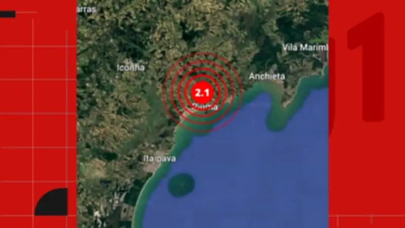 Tremor de terra de magnitude 2,1 atinge Piúma no ES