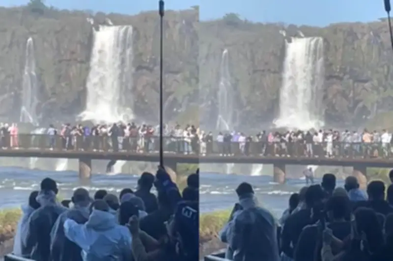 Turista pula nas Cataratas do Iguaçu para recuperar celular