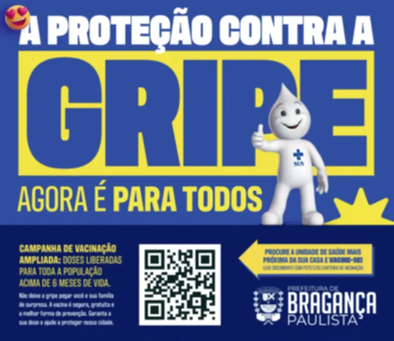 Vacinação contra gripe ampliada em Bragança Paulista para toda população