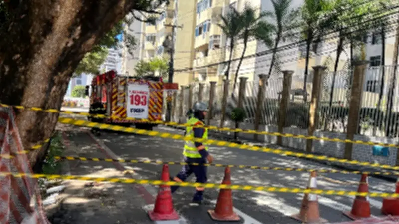 Vazamento de gás interdita vias em obra do Metrô de Fortaleza