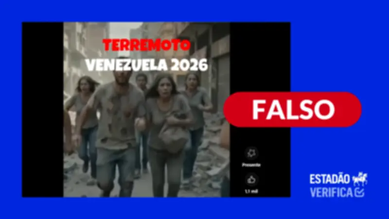 Vídeo de terremoto na Venezuela é falso e gerado por IA, aponta verificação