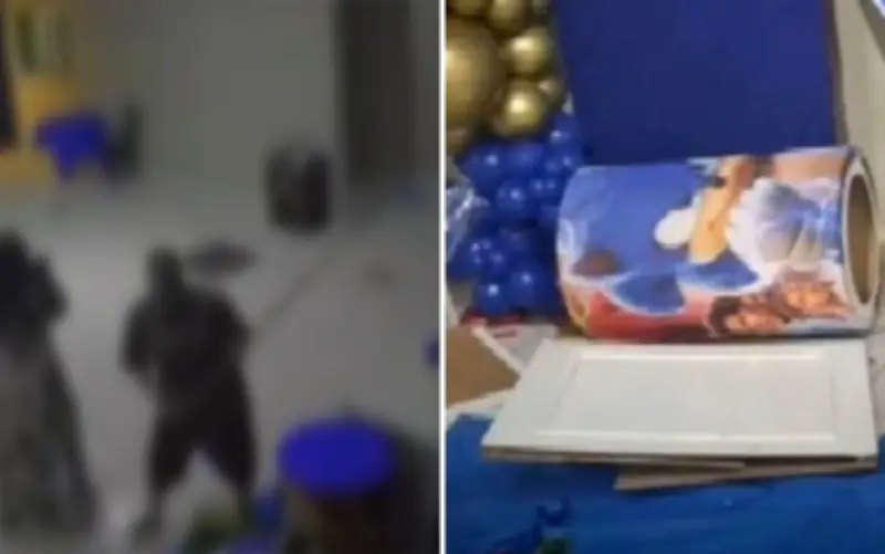 Vídeo mostra decoração infantil destruída após briga entre mãe e ex