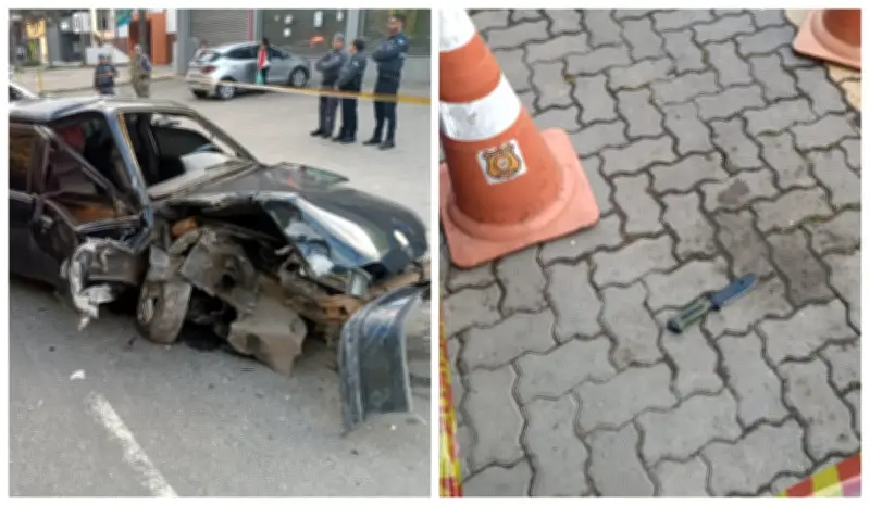Vídeo mostra homem batendo carro e esfaqueando esposa até a morte em Arujá