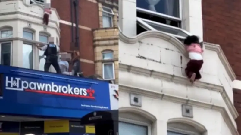 Vídeo: resgate emocionante de menina pendurada em janela em Londres