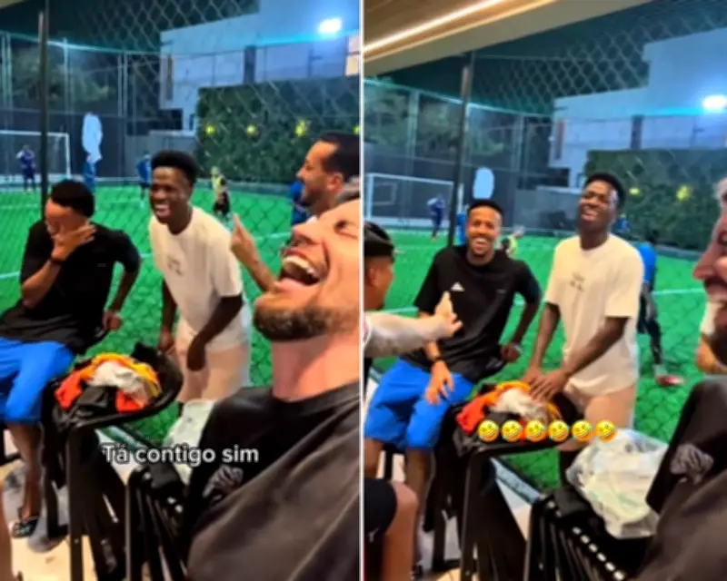 Vini Jr. reúne famosos em mansão no Rio e canta pagode antes da Copa