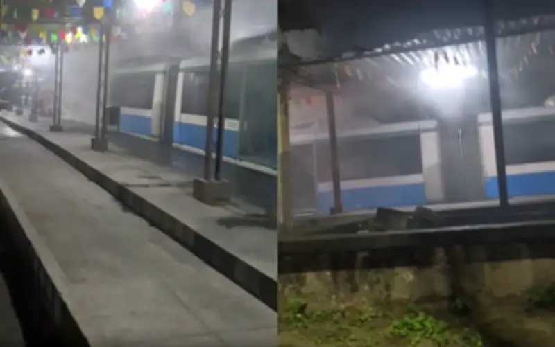 VLT pega fogo em estação no Cabo de Santo Agostinho, Grande Recife