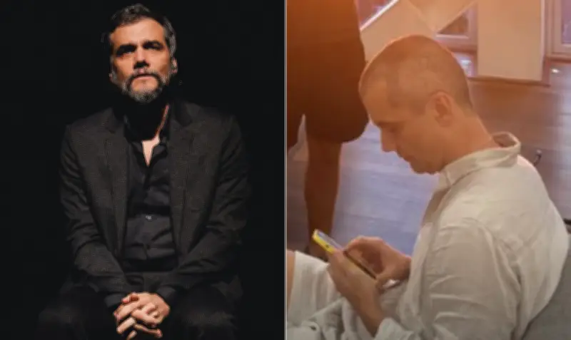 Wagner Moura surge de cabelo raspado e sem barba em turnê europeia de peça