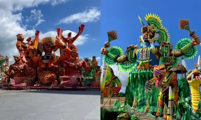 Alegorias de Caprichoso e Garantido em reta final para o Festival de Parintins