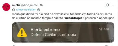 Alerta falso de 'misantropia' em celulares causa confusão no Brasil
