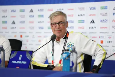 Ancelotti concede coletiva após atraso de voo antes de Brasil x Escócia