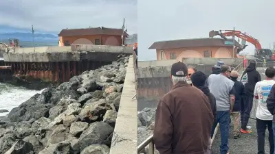 Café à beira-mar é demolido na Califórnia após risco de colapso do píer