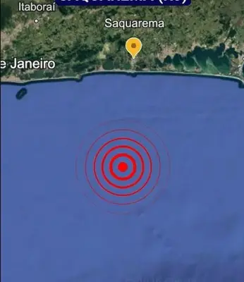 Cinco tremores de baixa magnitude registrados na costa de Saquarema, RJ