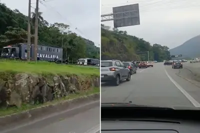 Motoristas fogem na contramão na Rodovia dos Imigrantes após arrastão em Cubatão