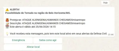 PF investiga alerta falso da Defesa Civil enviado por hacker