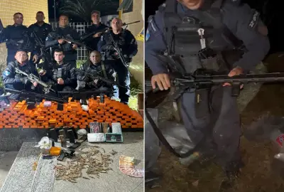 PM apreende 170 kg de drogas e fuzis em Macaé