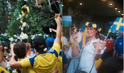 Torcida sueca transforma Houston em festa de Midsommar antes da Copa
