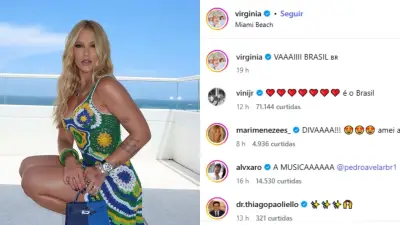 Virginia Fonseca usa vestido capixaba e recebe comentário de Vini Jr.