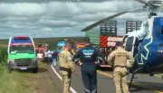 Caminhão esmaga cabine em acidente na PR-445, no Paraná