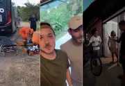 Dupla Israel & Rodolffo presenteia jovem com bicicleta após acidente