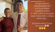 Irmã de Cristiano Ronaldo critica Portugal após empate na Copa
