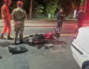 Motociclista sem CNH fica ferido em acidente em Volta Redonda