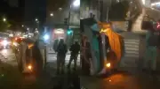 Motorista embriagado capota carro após bater em semáforo no Centro de BH