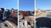 Motorista morre após caminhão com galinhas tombar na BR-262 em MG