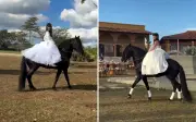 Noiva chega a cavalo em casamento 'agro' em Pirenópolis e viraliza