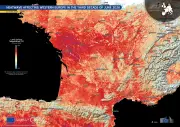Onda de calor na Europa: satélite registra 50°C na França e Espanha