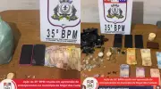 PM apreende drogas e materiais do tráfico em Mojuí dos Campos, PA