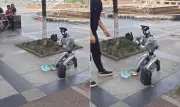 Robô humanoide 'pede esmola' com QR code em rua da China e viraliza