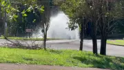 Rompimento de tubulação forma chafariz em Ribeirão Preto