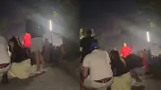 Turistas se protegem de tiros em operação policial no Mirante Dona Marta