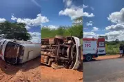Van tomba e deixa quatro feridos na PI-113, entre José de Freitas e Teresina
