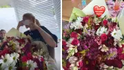 Virginia Fonseca fica envergonhada ao receber buquê de flores e esconde mensagem