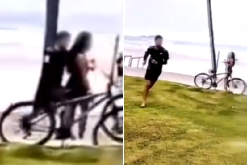 Adolescentes filmam próprio roubo de celular em praia de Guarujá, SP