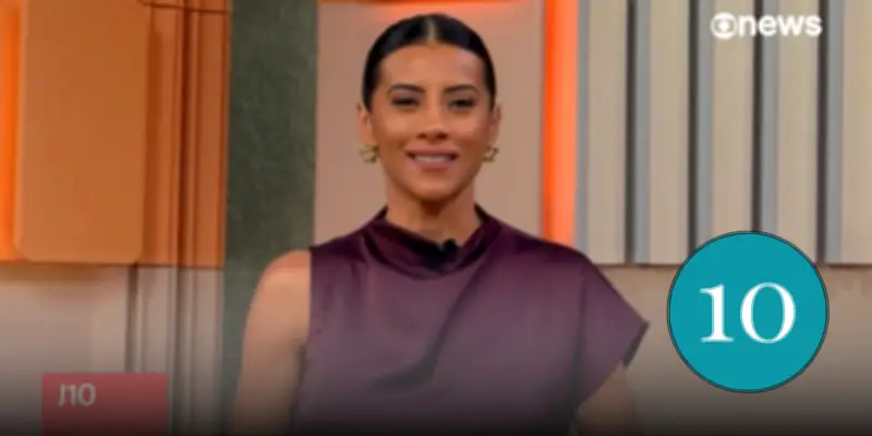 Aline Midlej ganha nota 10 na apresentação do Jornal das Dez