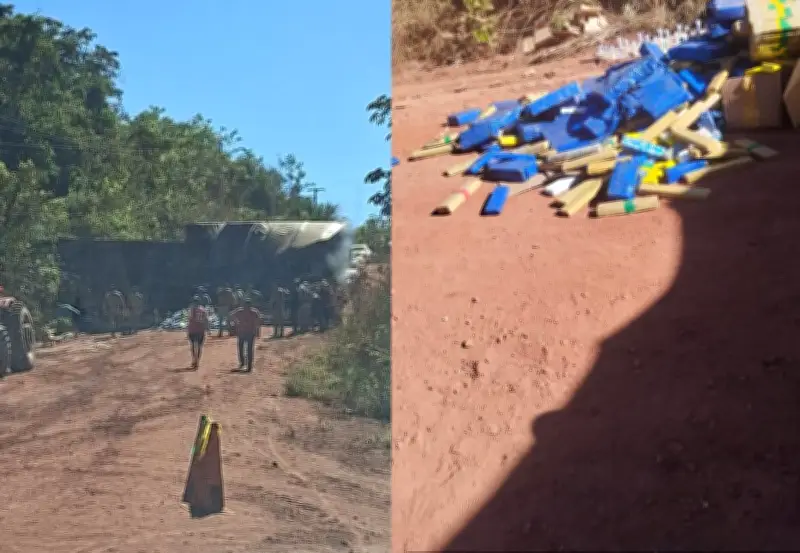 Apreendida grande quantidade de drogas após carreta tombar na BR-010 em Goiatins