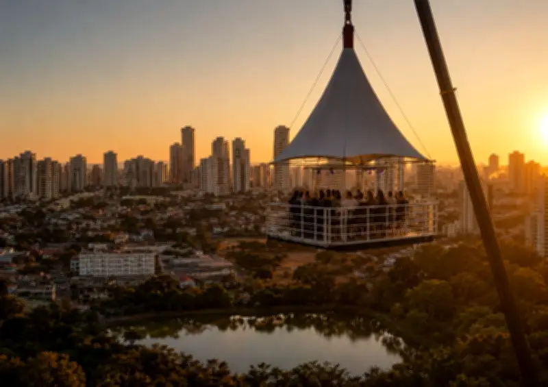 Bar suspenso a 40 metros no City Park oferece vista do Vaca Brava