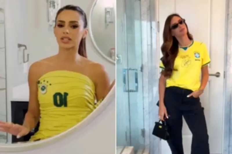 Bruna Biancardi mostra look para Brasil x Noruega na Copa