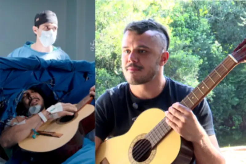 Cantor toca viola durante cirurgia cerebral para retirar tumor no PR