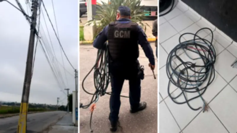 Dois presos em flagrante por furto de 60 kg de fios de cobre em Pindamonhangaba