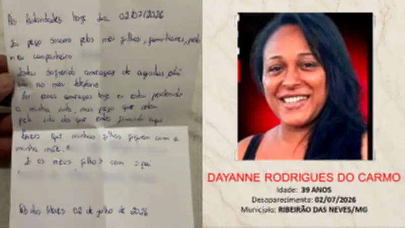 Ex-mulher de goleiro Bruno desaparece e deixa cartas com ameaças