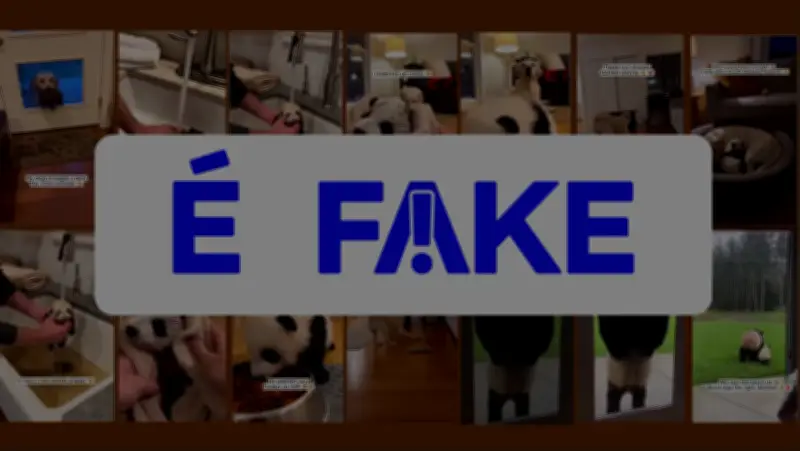 É #FAKE: vídeo de cachorro com filhote de panda foi criado por IA