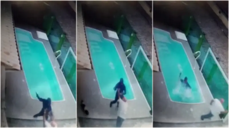 Homem empurra assaltante na piscina após flagrar roubo em SC